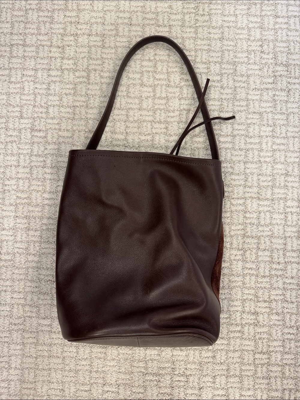 Classic Brown Suede Shoulder Bag - Picture 5 of 5